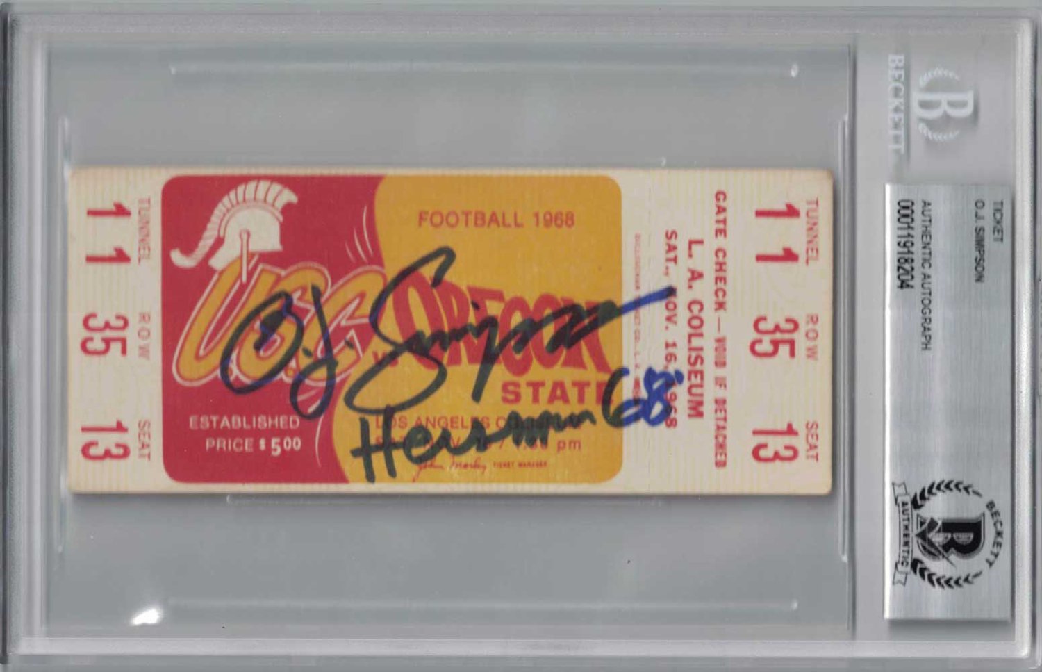 Autographed Tickets and Scorecards