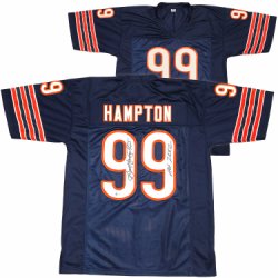 Chicago Bears Dan Hampton Autographed Blue Jersey "HOF 2002" Beckett Beckett Witness #231046 