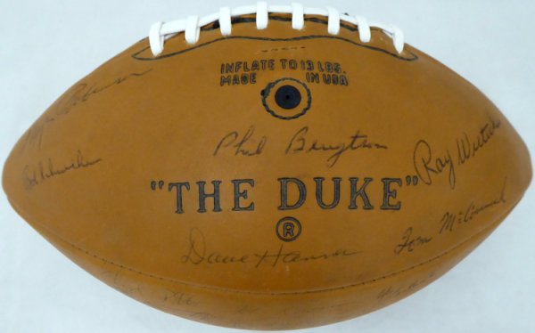 1968 Green Bay Packers Team Autographed Signed Football With 48 Total Signatures Including Bart Starr PSA/DNA 