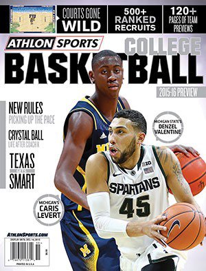 2015-16 Athlon Sports College Basketball Preview Magazine- Michicagn Wolverines/Michigan State Spartans Cover 