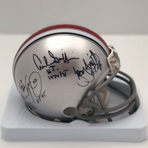 3 Heisman Trophy Winners Ohio State Buckeyes Autographed Mini Helmet - Autographed Signed by Archie Griffin, Eddie George, Troy Smith - Certified Authentic 