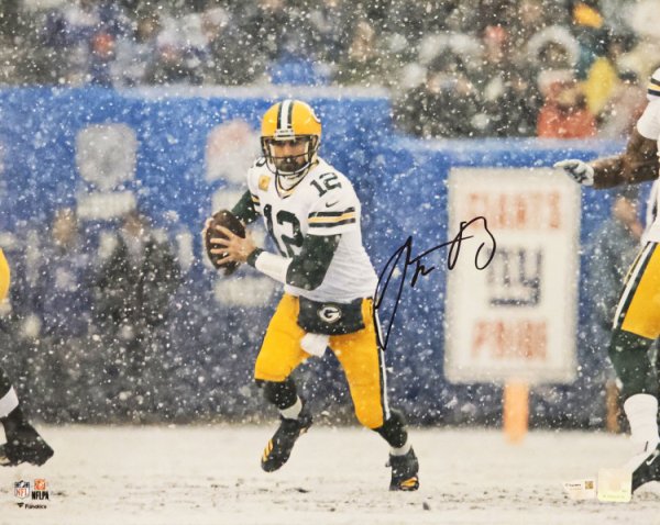 Aaron Rodgers Autographed Signed 16X20 Photo Green Bay Packers Snow Game Fanatics Holo #218712 
