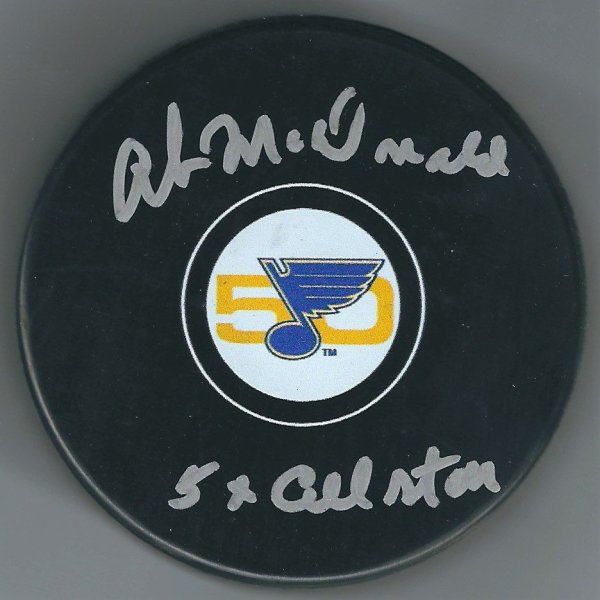 Ab Mcdonald Autographed Signed St Louis Blues 50Th Anniversary Hockey Puck - Autographs
