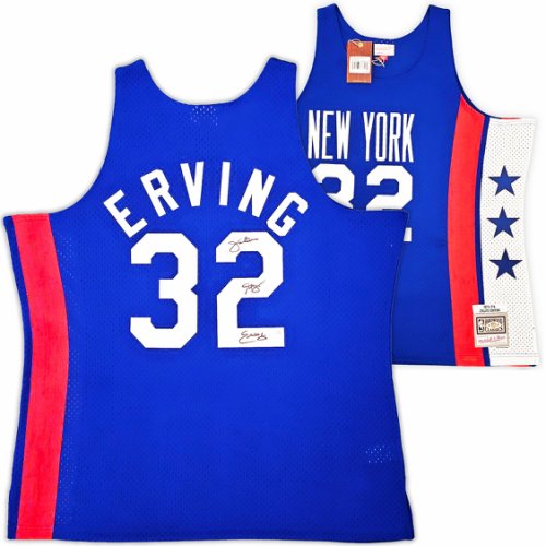 Aba New Jersey Nets Julius "Dr. J" Erving Autographed Signed Blue Authentic Mitchell & Ness 1973-74 Hwc Swingman Jersey Size Xxl Beckett Beckett Witness #220407 