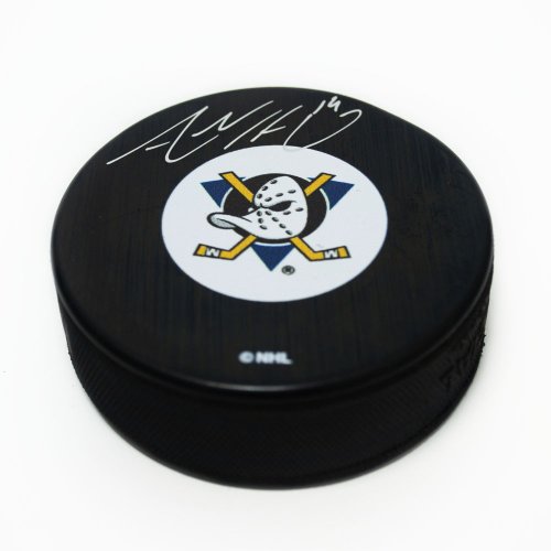Adam Henrique Anaheim Mighty Ducks Autographed Signed Retro Logo Hockey Puck