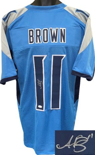 AJ (A.J.) Brown Autographed Signed Light Blue Custom Stitched Pro Style Football Jersey #11 XL- JSA Witnessed 