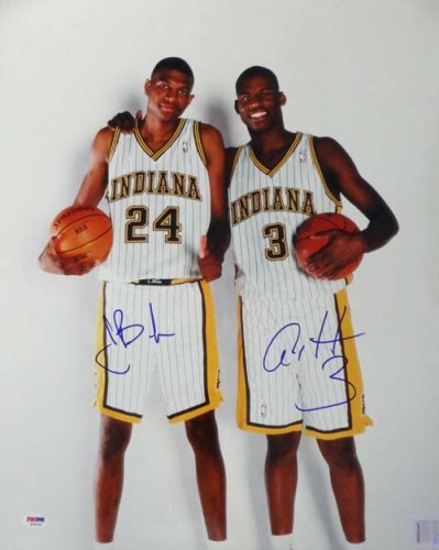 Al Harrington & Jonathan Bender Autographed Signed 16X20 Photo Indiana Pacers PSA/DNA 