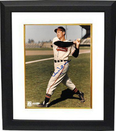 Al Rosen Autographed Signed Cleveland Indians 8x10 Photo Custom Framing #7 (swing) 
