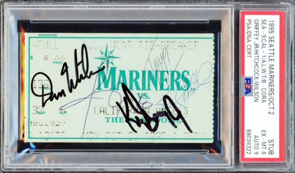 Ken Griffey Jr. Seattle Mariners Autographed Green Mitchell & Ness