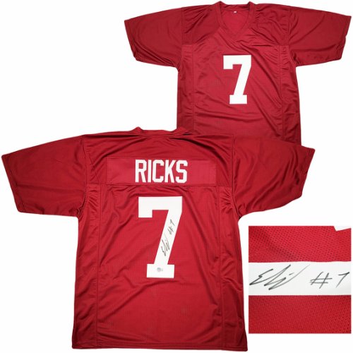 Alabama Crimson Tide Eli Ricks Autographed Red Jersey Beckett Beckett Witness #209473