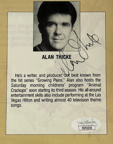 Alan Thicke Autographed Signed 4x5 Magazine Cut Page- JSA #SS51636 (Growing Pains)