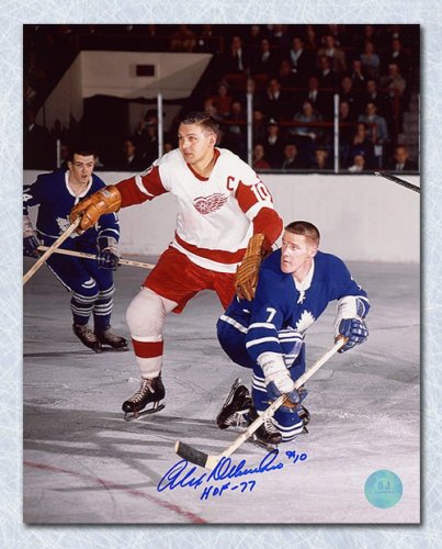 Alex Delvecchio Autographed Signed Detroit Red Wings Captain 8x10 Photo