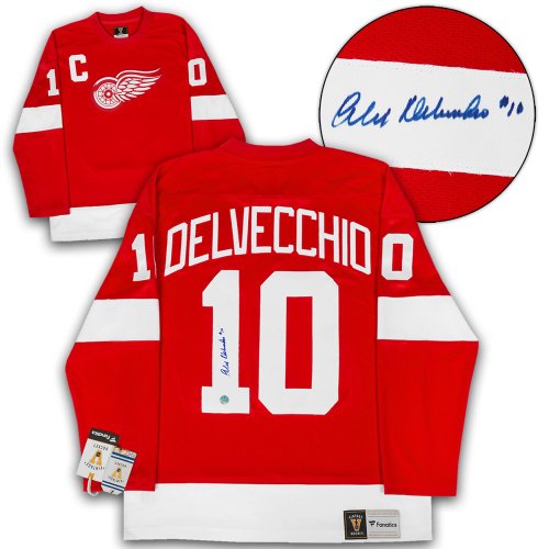 Alex Delvecchio Autographed Signed Detroit Red Wings Throwback Breakaway Jersey