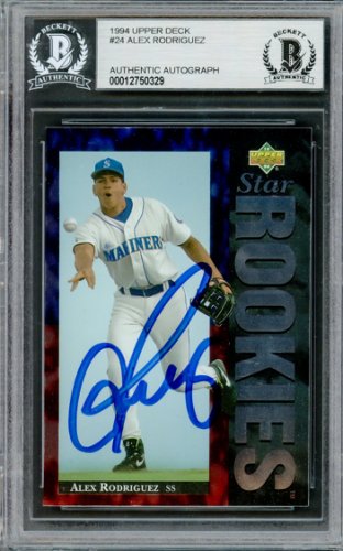 Alex Rodriguez Autographed 1994 UDA Rookie Card #24 Seattle Mariners Beckett Beckett