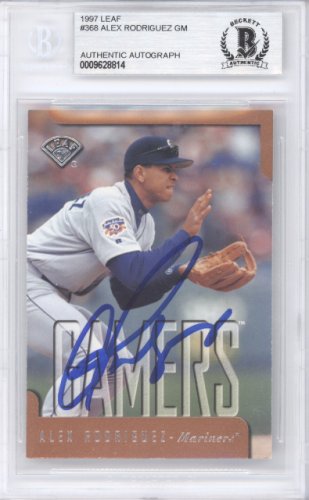 Alex Rodriguez Autographed 1997 Leaf Card #368 Seattle Mariners Beckett Beckett