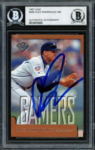 Alex Rodriguez Autographed 1997 Leaf Gamers Card #368 Seattle Mariners Beckett Beckett