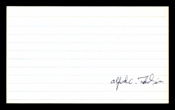 Alfred Al Todd Autographed Signed 3X5 Index Card Chicago Cubs, Brooklyn Dodgers #174265 