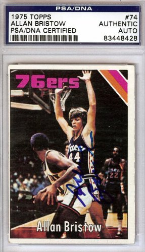 Allan Bristow Autographed 1975 Topps Card #74 Philadelphia 76Ers PSA/DNA