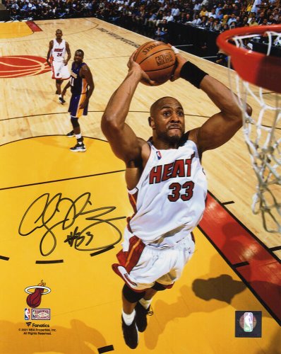 Alonzo Mourning Autographed Signed Miami Heat Action 8x10 Photo 