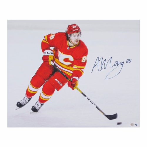Andrew Mangiapane Autographed Signed Calgary Hockey Action 26x32 Art Canvas #/10