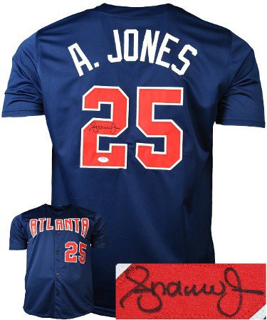  Andruw Jones Autographed/Signed Atlanta Braves Unframed 8x10  MLB Photo - Red Jersey : Sports & Outdoors