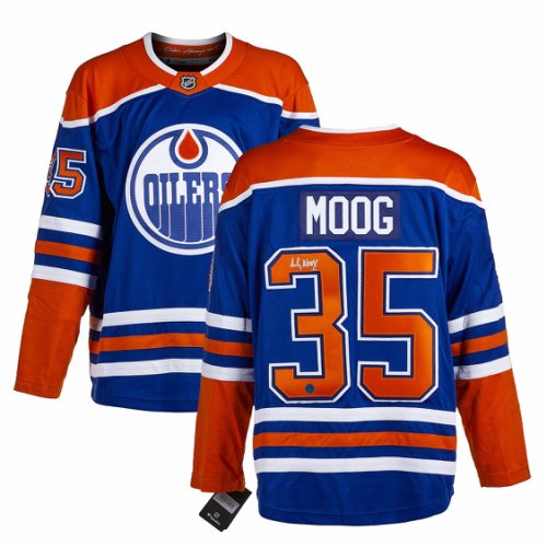 Andy Moog Jersey - 1985 Edmonton Oilers Away Vintage Throwback NHL Jersey
