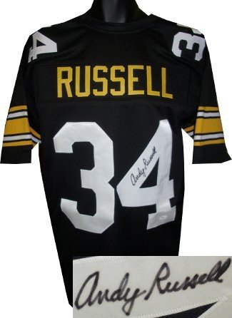 Andy Russell Autographed Signed Black TB Custom Stitched Pro Style Football Jersey XL- JSA Hologram 