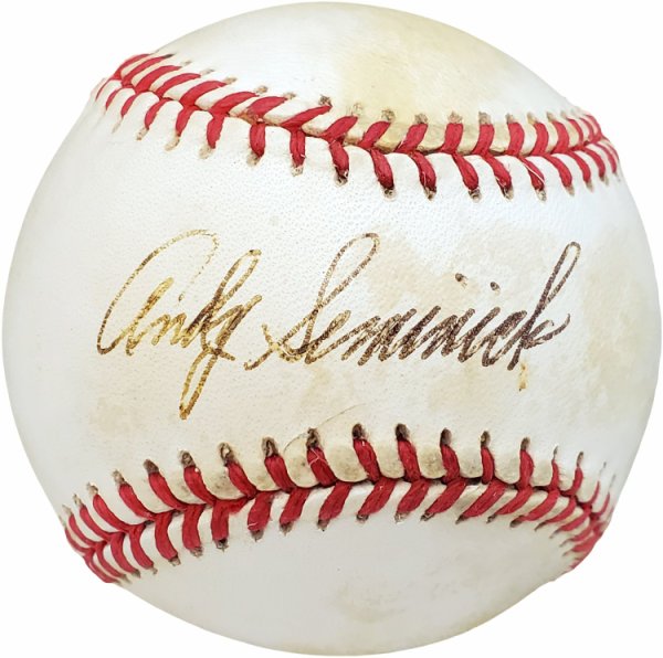 Andy Seminick Autographed Official Nl Baseball Philadelphia Phillies Beckett Beckett