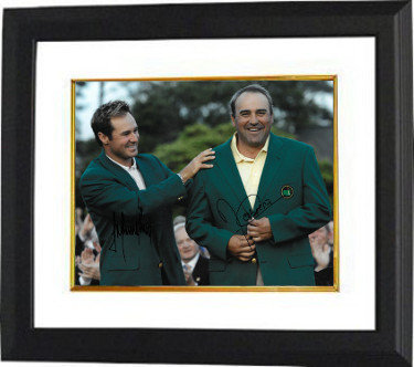 Angel Cabrera Autographed Signed PGA 11x14 Photo Custom Framing w/ Trevor Immelman - JSA Hologram (2009 Augusta National Masters Championshi 