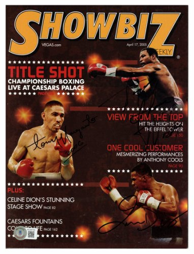 Antonio Margarito, "Sugar" Shane Mosley & Juan Diaz Autographed Signed Showbiz Magazine Beckett Beckett 