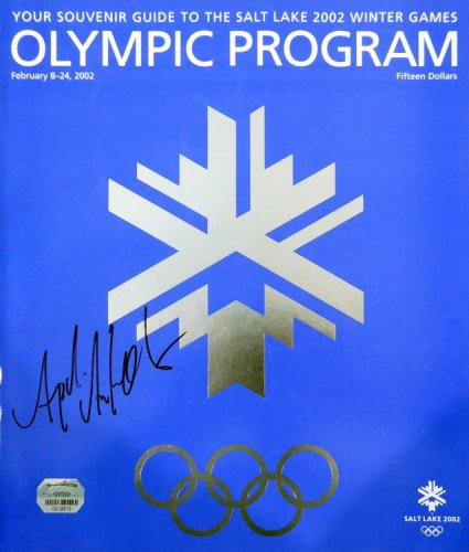 Apolo Ohno Autographed Signed Official 2002 Winter Games Olympic Program Team Usa Salt Lake City Mm Holo #18613 