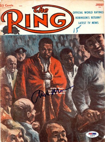 Archie Moore Autographed The Ring Magazine Cover PSA/DNA