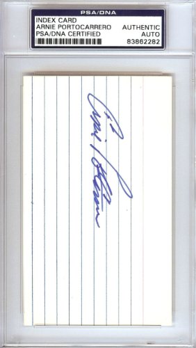 Arnie Portocarrero Autographed 3X5 Index Card Philadelphia A's PSA/DNA