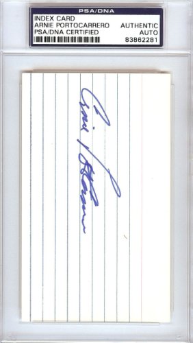 Arnie Portocarrero Autographed Signed 3X5 Index Card Philadelphia A's PSA/DNA 