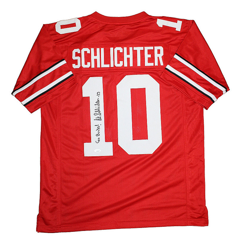 Art Schlichter Autographed Ohio State Buckeyes Red Custom Jersey - JSA Authentic