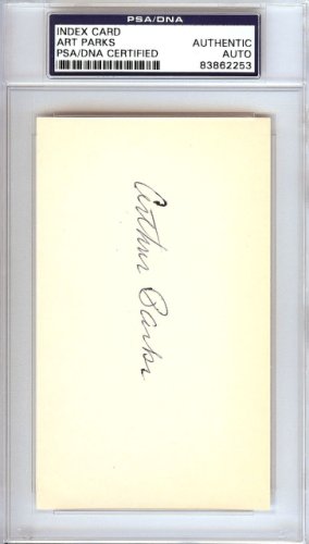Arthur "Art" Parks Autographed 3X5 Index Card Brooklyn Dodgers PSA/DNA