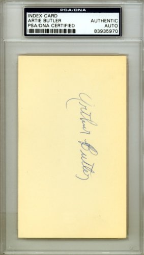 Arthur "Artie" Butler Autographed 3X5 Index Card St. Louis Cardinals PSA/DNA