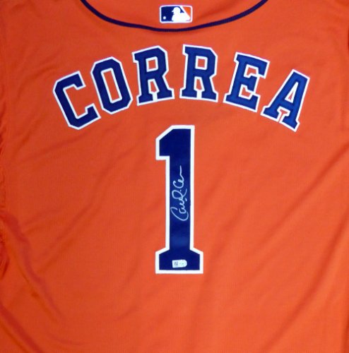 Carlos Correa Autographed Game Used Black Astros Shirt