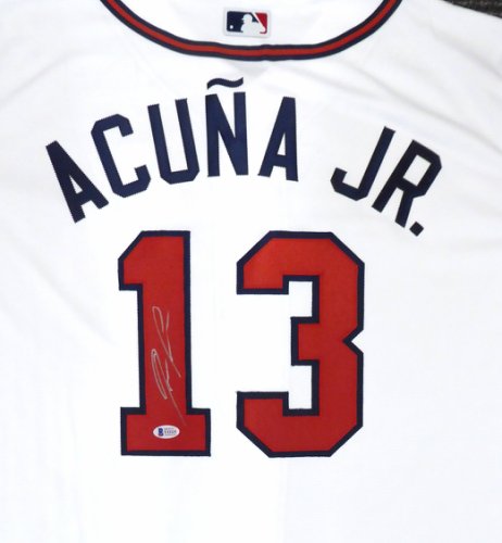 Atlanta Braves Ronald Acuna Jr. Autographed Signed Nike White Jersey Size Xl Beckett Beckett