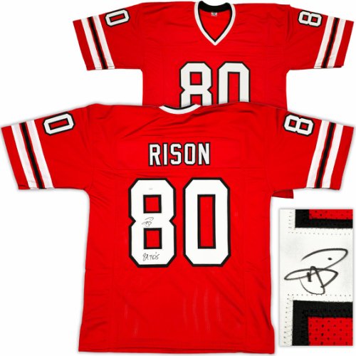 Atlanta Falcons Andre Rison Autographed Red Jersey "84 Td" JSA