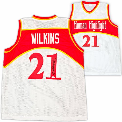 Atlanta Hawks Dominique Wilkins Autographed Signed White Jersey "HOF" JSA 