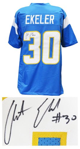 AUSTIN EKELER (Chargers dark blue TOWER) Signed Autographed Framed Jer –  Super Sports Center