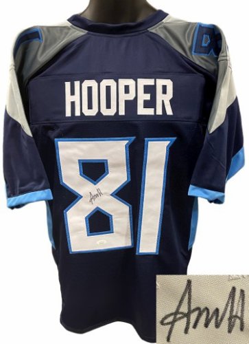 Austin Hooper Autographed Signed Tennessee Navy Custom Stitched Pro Style Football Jersey XL- JSA Witnessed 