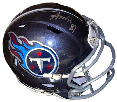 Austin Hooper Autographed Signed Tennessee Titans Riddell Speed Navy Mini Helmet #81- JSA Witnessed 