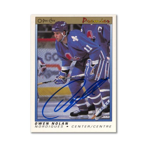 Autographed Signed 1990-91 OPC Premier #86 Owen Nolan Rookie Card