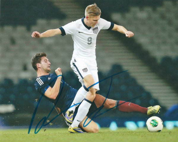 Autographed Signed Aron J Hannsson Usa Men's Olympic Soccer 8X10 Photo With COA - Autographs 