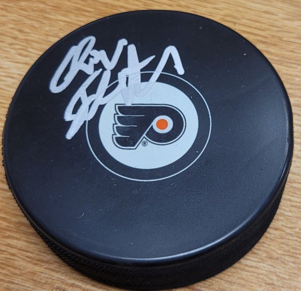 Autographed Signed Chuck Fletcher Philadelphia Flyers Hockey Puck - Autographs 