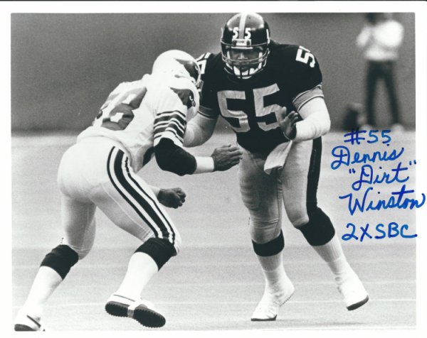 Autographed Signed Dennis "Dirt" Winston 8X10 Pittsburgh Steelers Photo - Autographs
