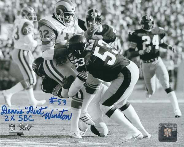 Autographed Signed Dennis "Dirt" Winston 8X10 Pittsburgh Steelers Photo - Autographs