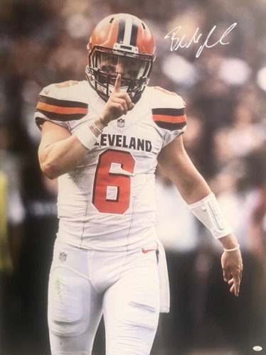 Baker Mayfield Cleveland Browns 30x40 Autographed Signed Canvas - Beckett Authentic 